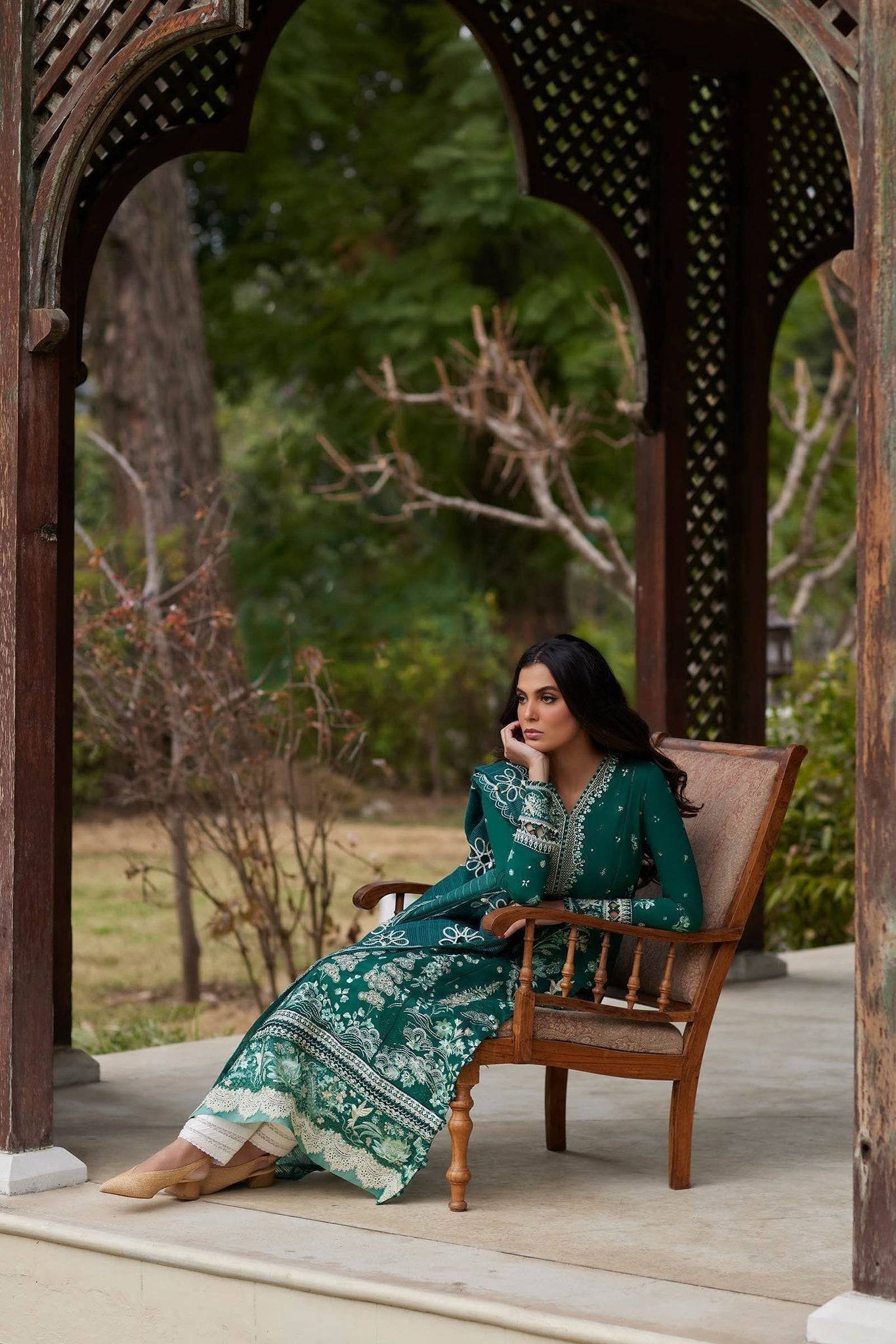 Elan | Lawn24 | NEDINE (EL24-02 A) - Pakistani Designer Dress - by Elan | Type: Luxury - 100% Original at Saira Sultan