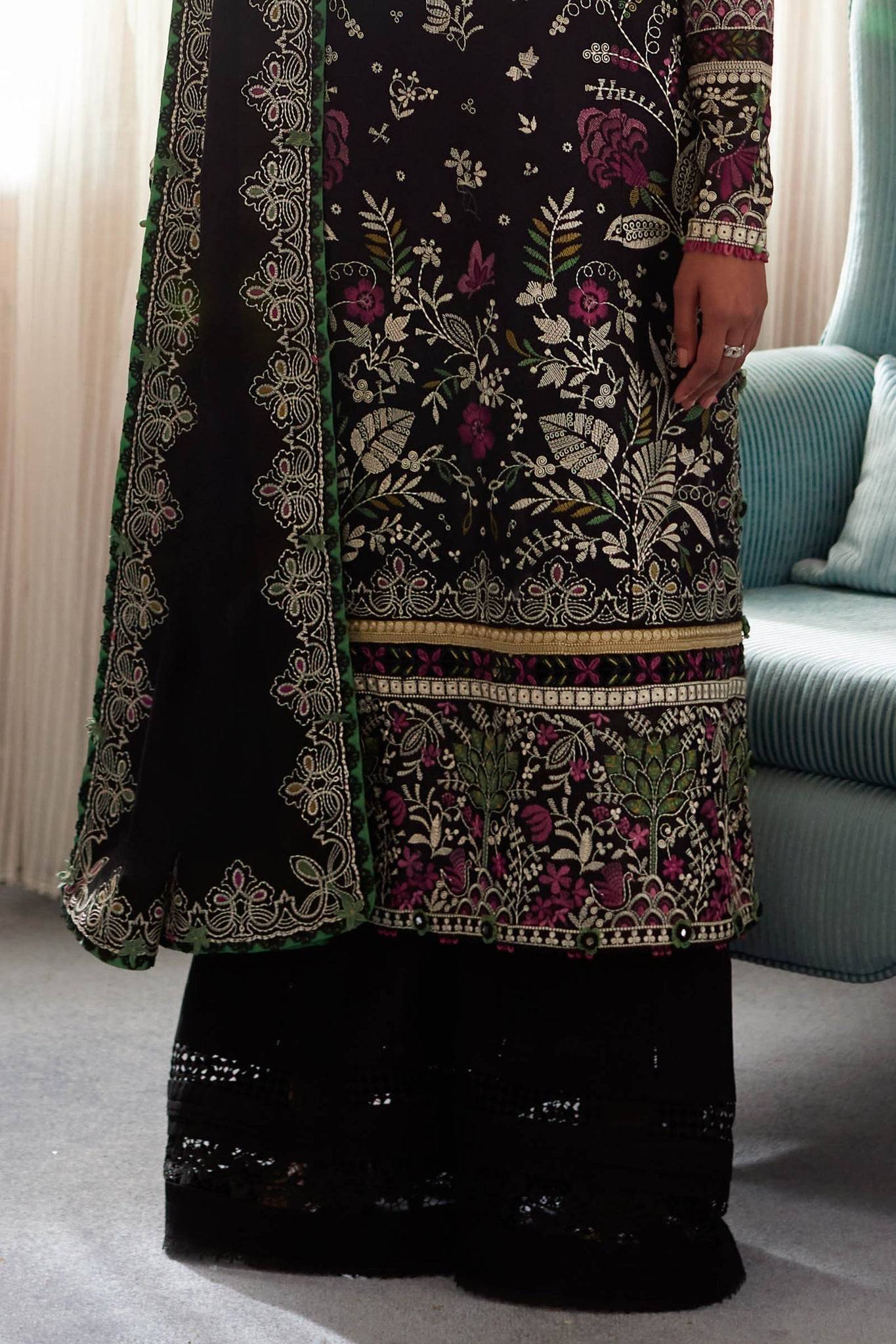 Elan | Lawn24 |QISTINA (EL24-03 B) - Pakistani Designer Dress - by Elan | Type: Luxury - 100% Original at Saira Sultan