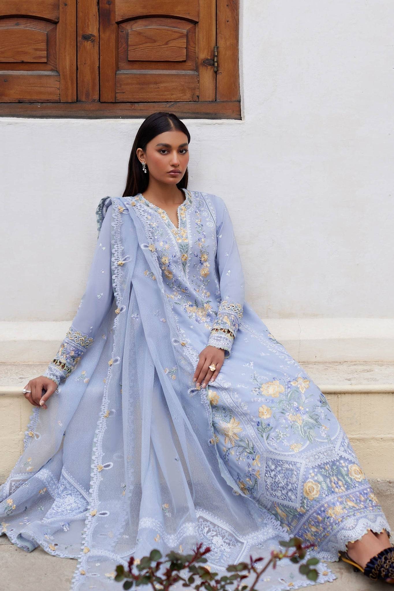 Elan | Lawn24 | MINA (EL24-01 A) - Pakistani Designer Dress - by Elan | Type: Luxury - 100% Original at Saira Sultan
