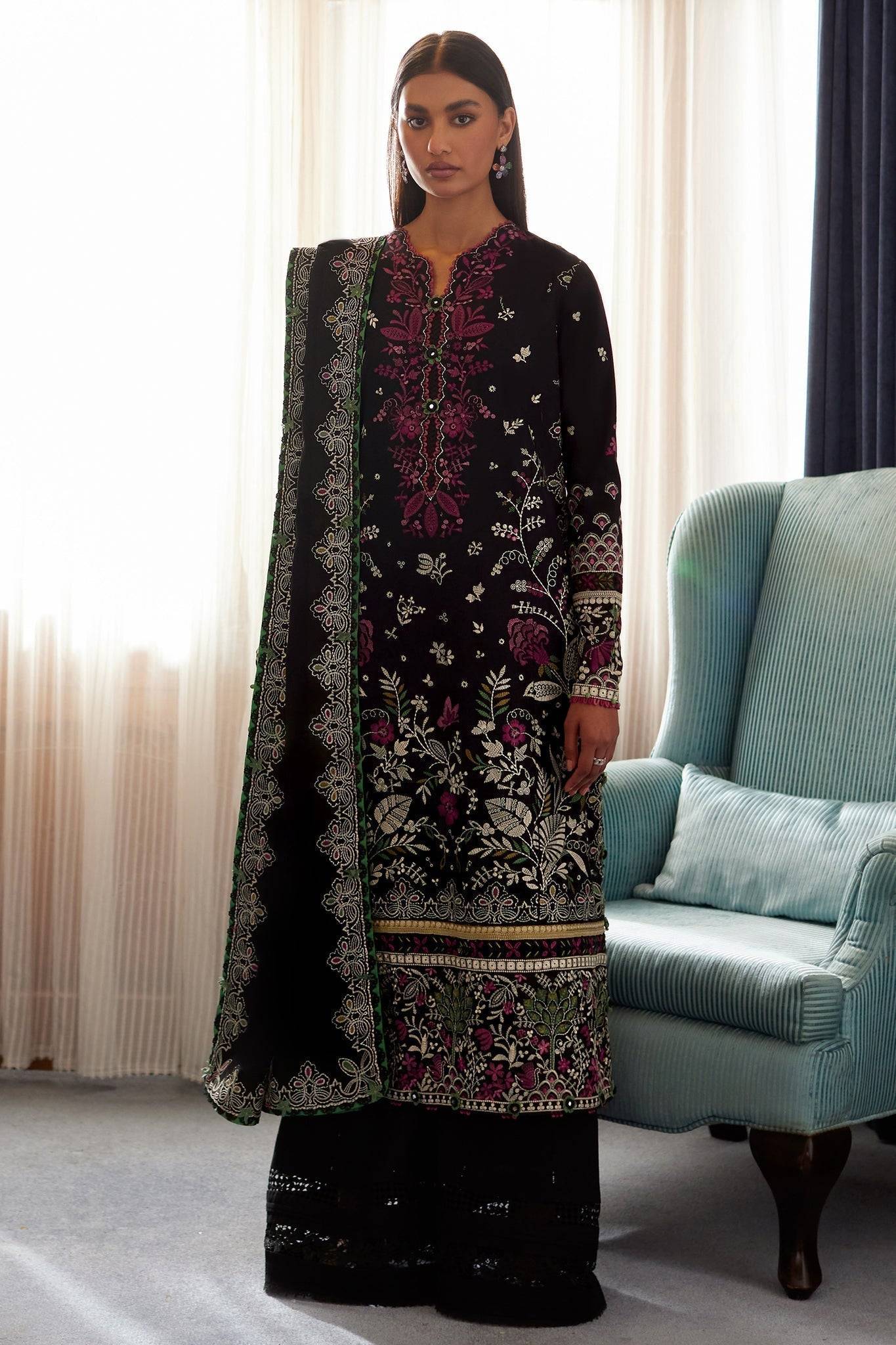 Elan | Lawn24 |QISTINA (EL24-03 B) - Pakistani Designer Dress - by Elan | Type: Luxury - 100% Original at Saira Sultan