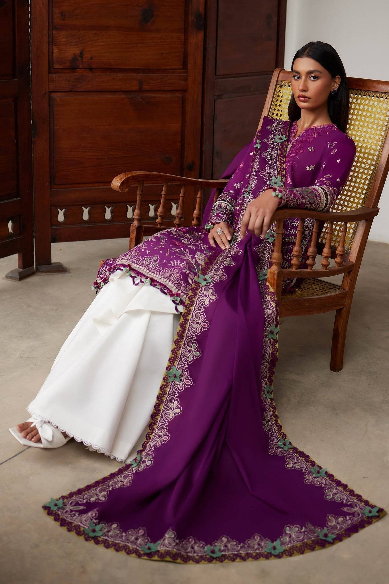 Elan | Lawn24 |QISTINA (EL24-03 A) - Pakistani Designer Dress - by Elan | Type: Luxury - 100% Original at Saira Sultan