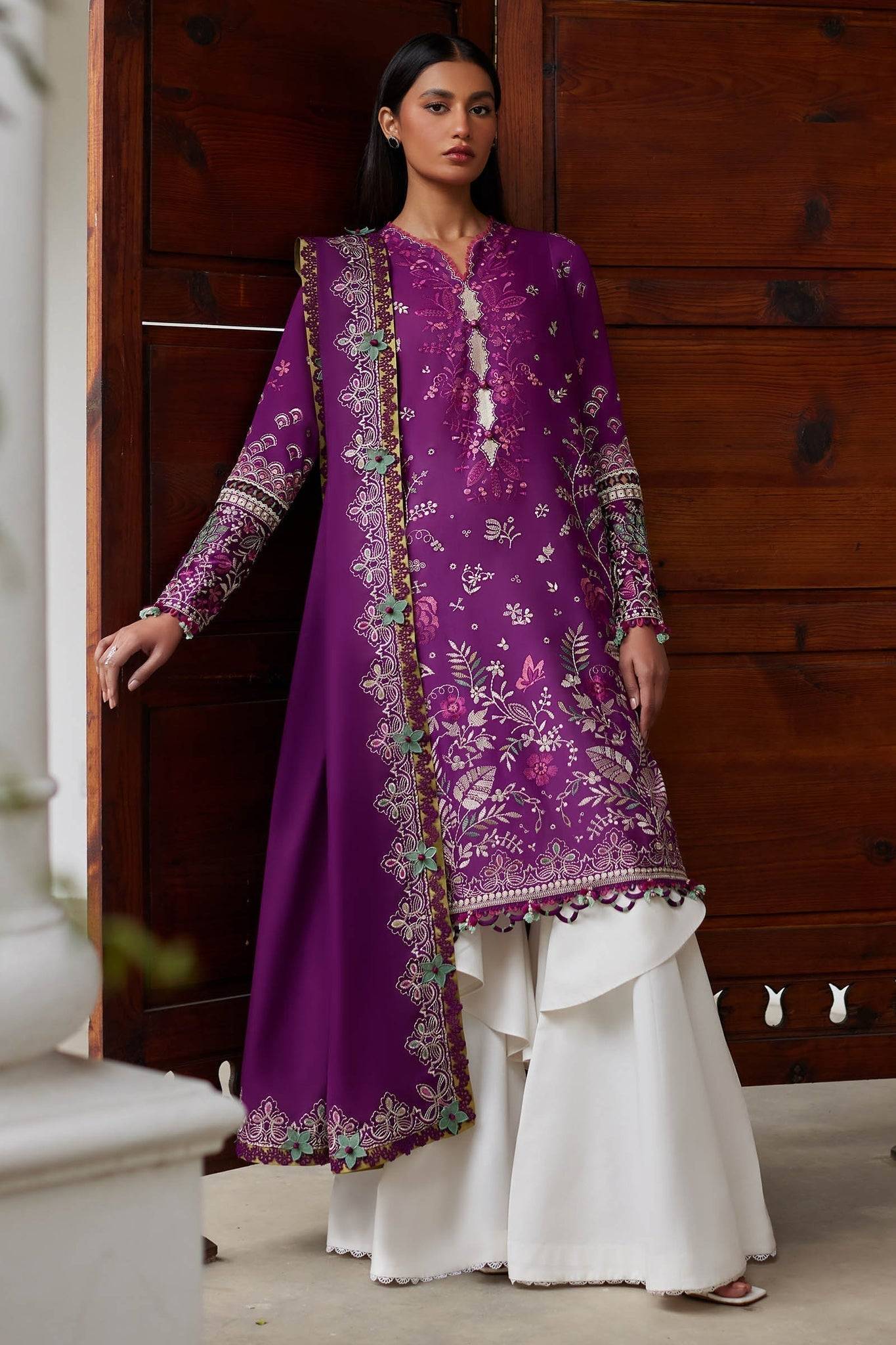 Elan | Lawn24 |QISTINA (EL24-03 A) - Pakistani Designer Dress - by Elan | Type: Luxury - 100% Original at Saira Sultan