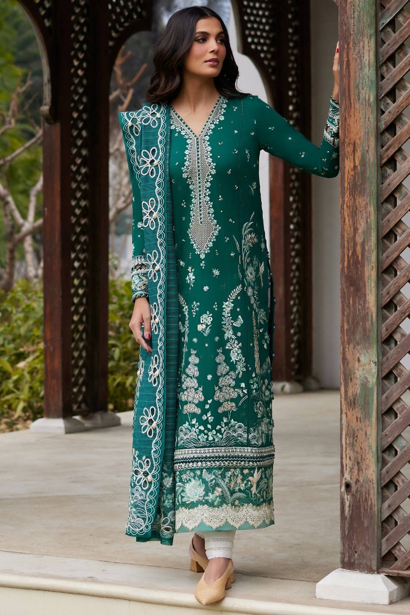 Elan | Lawn24 | NEDINE (EL24-02 A) - Pakistani Designer Dress - by Elan | Type: Luxury - 100% Original at Saira Sultan