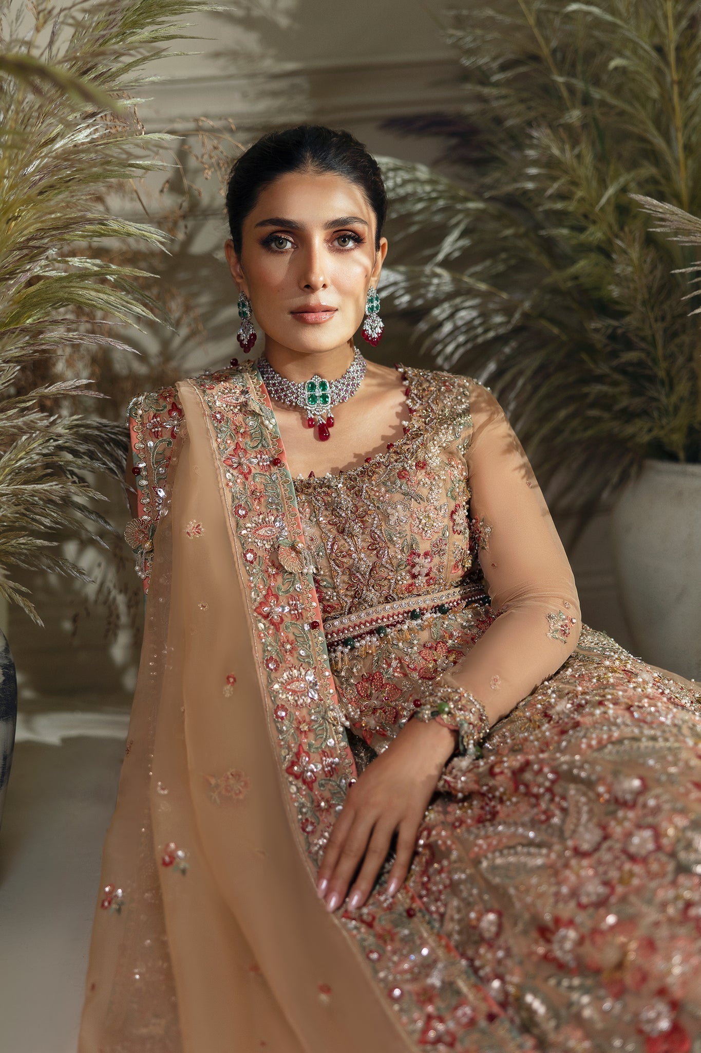 Elan | Wedding Festive 24 | MAHARANI (EC24-04) Custom Size Beige Poly Organza