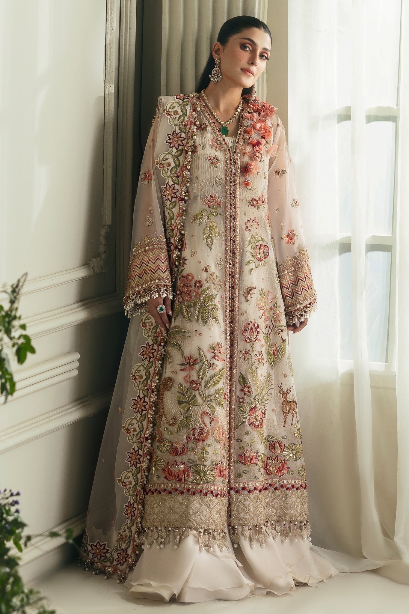 Elan | Wedding Festive 24 | BOTANICAL BLISS (EC24-02) XS Ivory Poly Organza