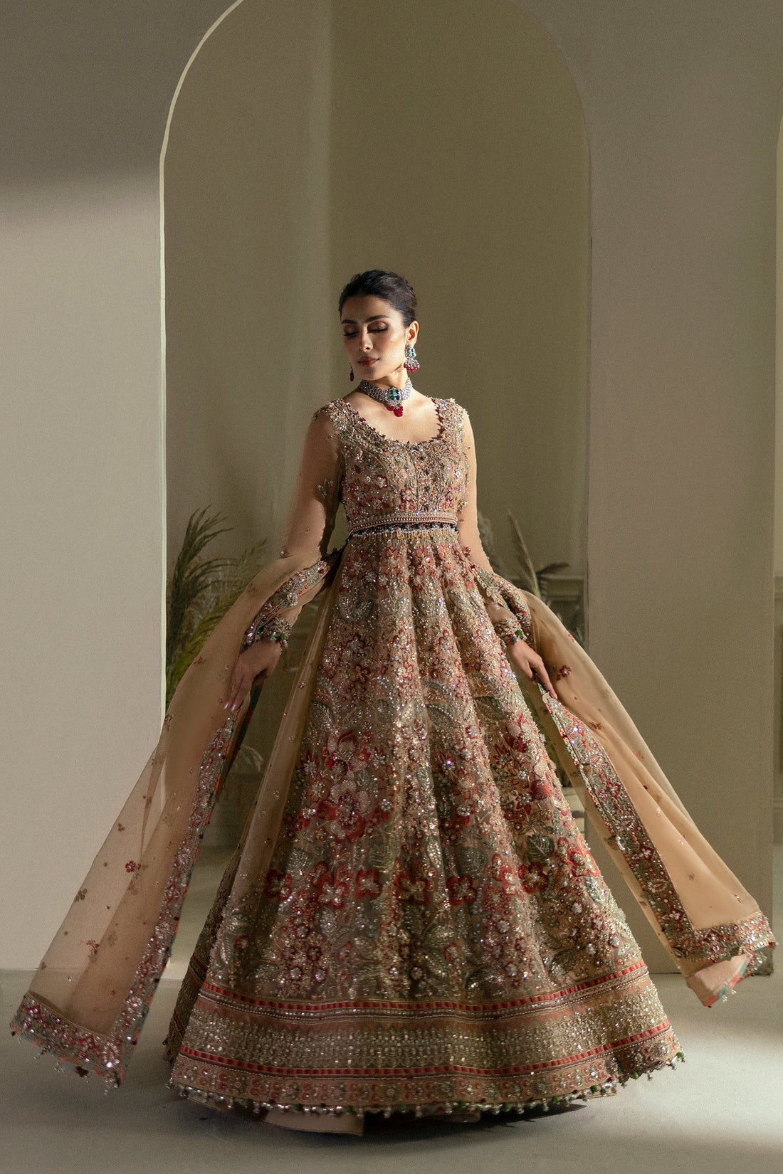 Elan | Wedding Festive 24 | MAHARANI (EC24-04) XS Beige Poly Organza