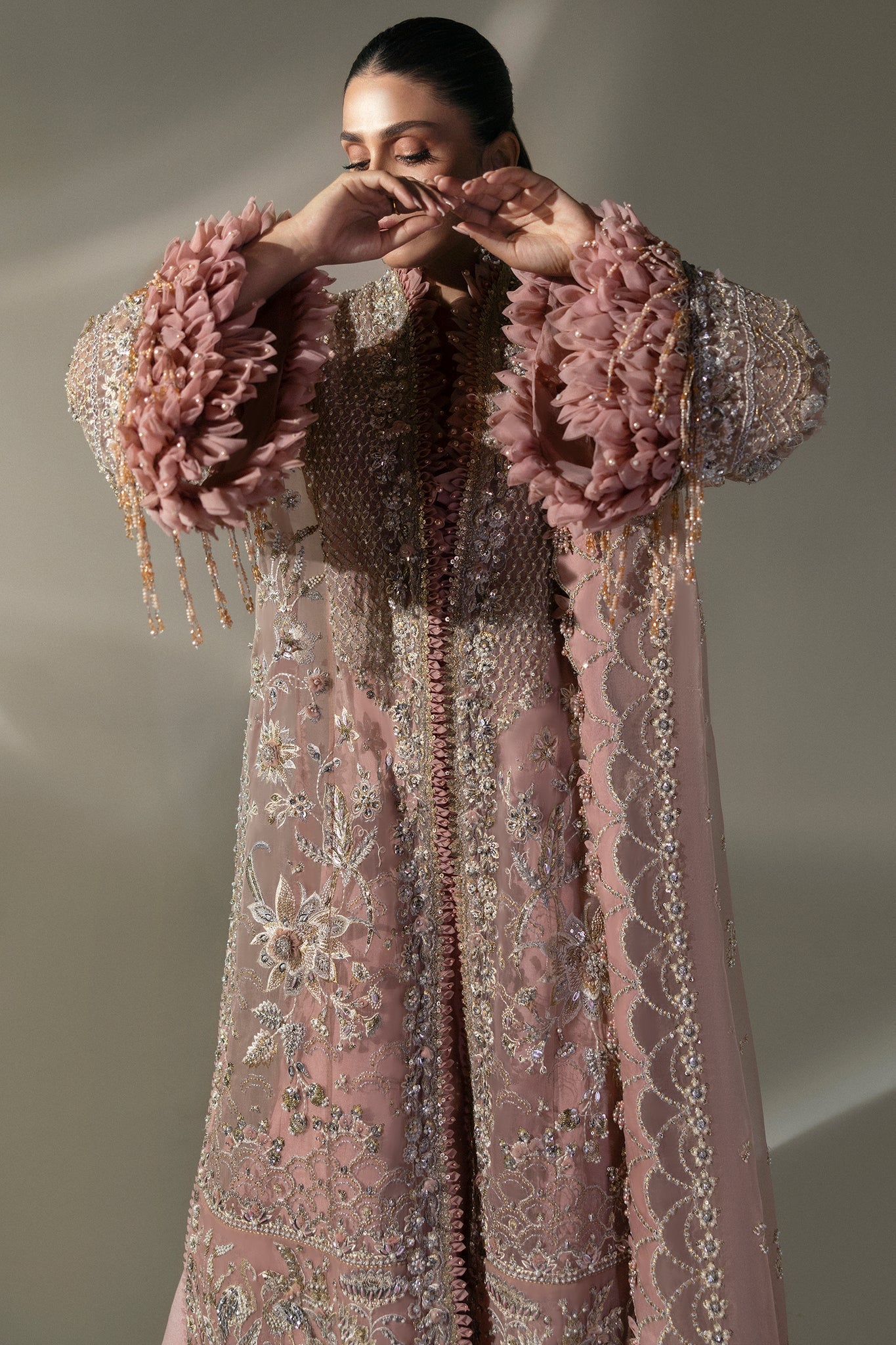 Elan | Wedding Festive 24 | CELESTIAL PETALS (EC24-07) L Blush Pink Poly Organza