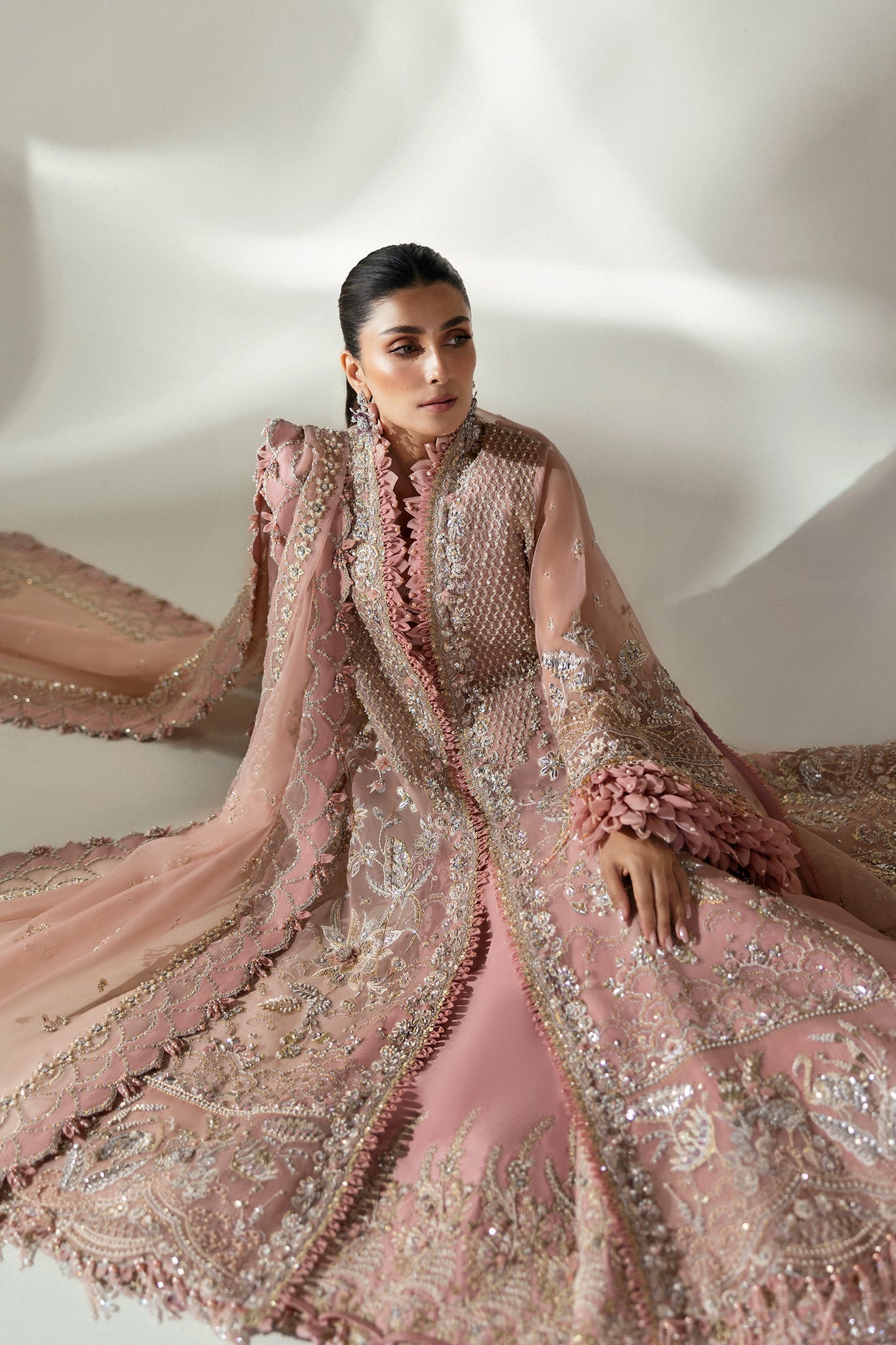 Elan | Wedding Festive 24 | CELESTIAL PETALS (EC24-07) M Blush Pink Poly Organza