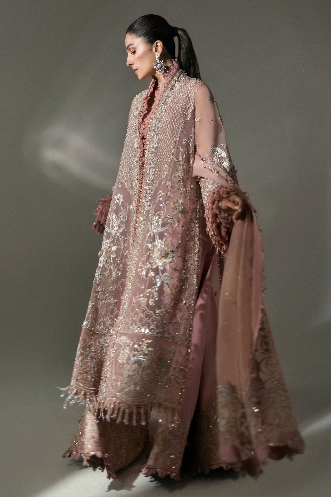 Elan | Wedding Festive 24 | CELESTIAL PETALS (EC24-07) Custom Size Blush Pink Poly Organza