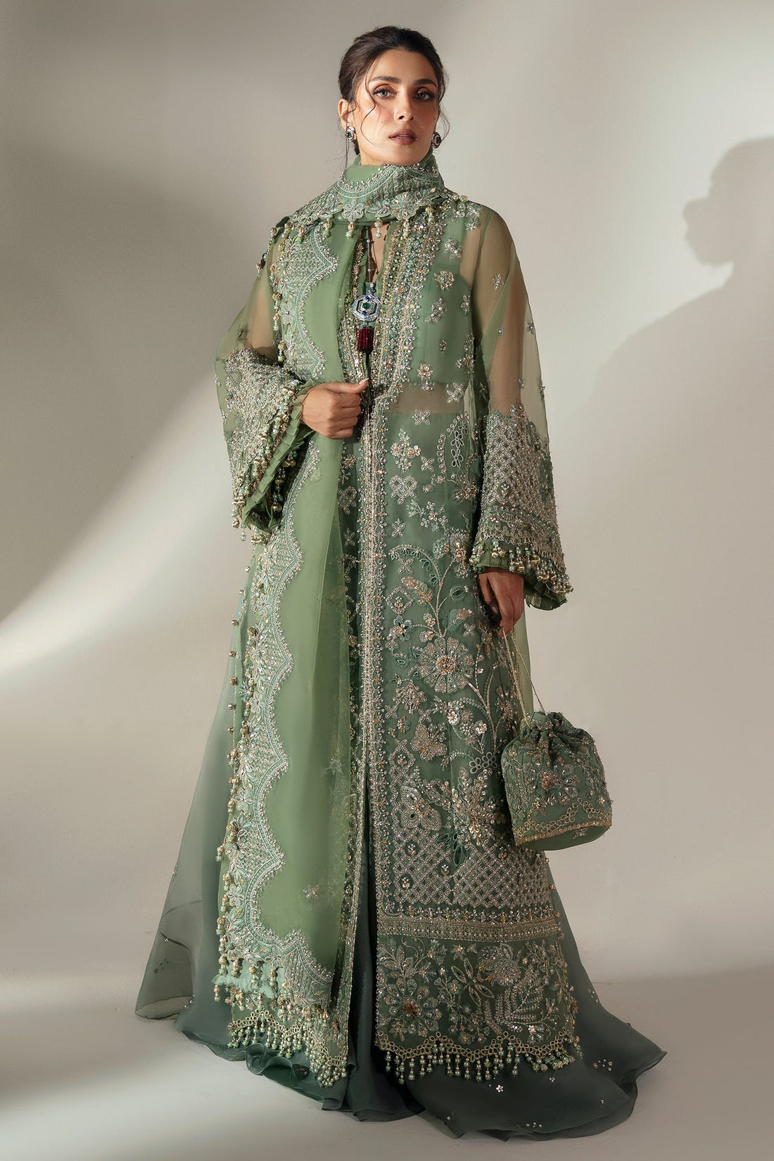Elan | Wedding Festive 24 | JARDIN DE RŠVES (EC24-05) XS Deep Olive Green Poly Organza