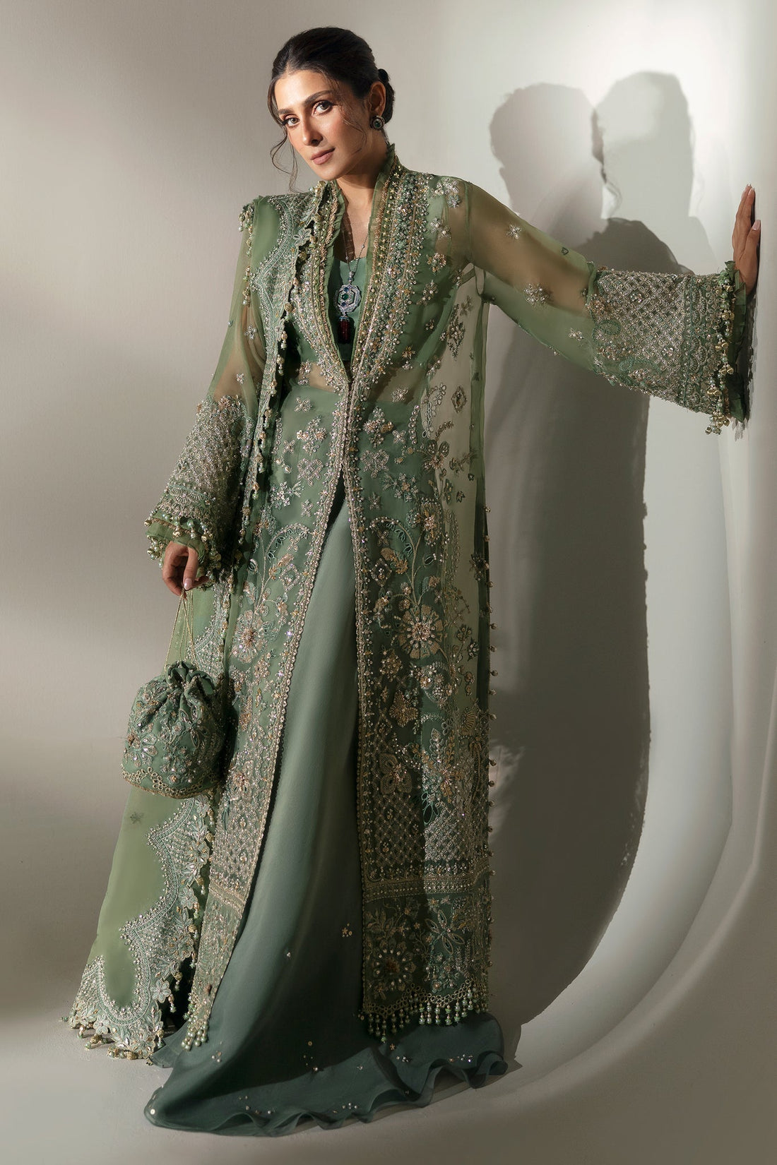 Elan | Wedding Festive 24 | JARDIN DE RŠVES (EC24-05) XS Deep Olive Green Poly Organza