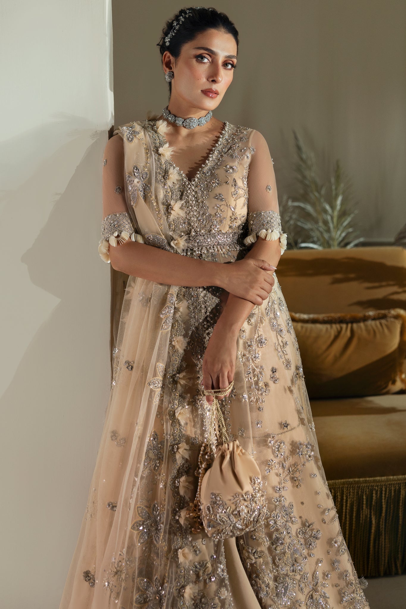 Elan | Wedding Festive 24 | PEARL OF TRANQUILITY (EC24-08) M Skin Poly Net