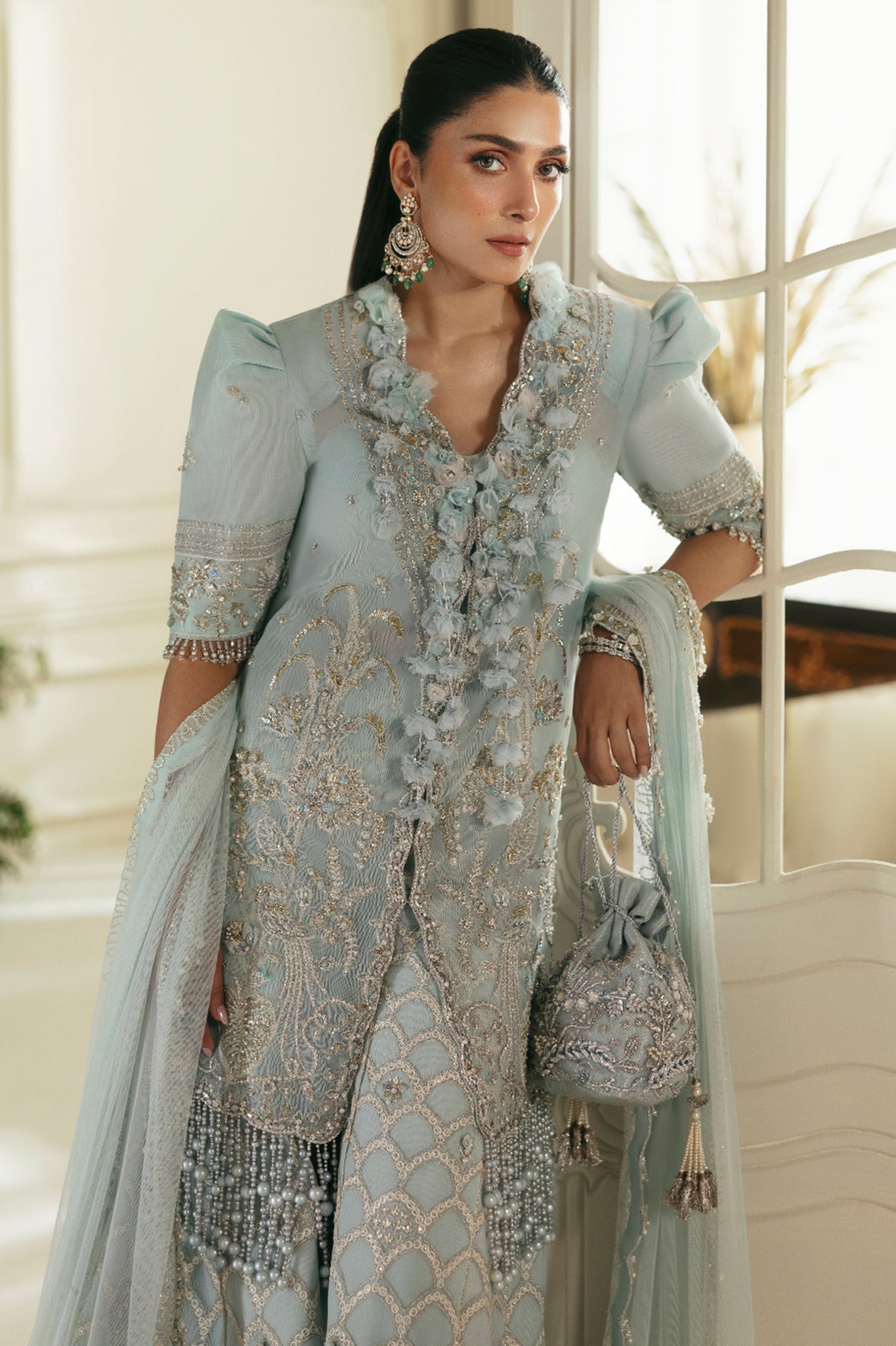 Elan | Wedding Festive 24 | CIEL DE RŠVE (EC24-01) M Ice Blue Poly Net
