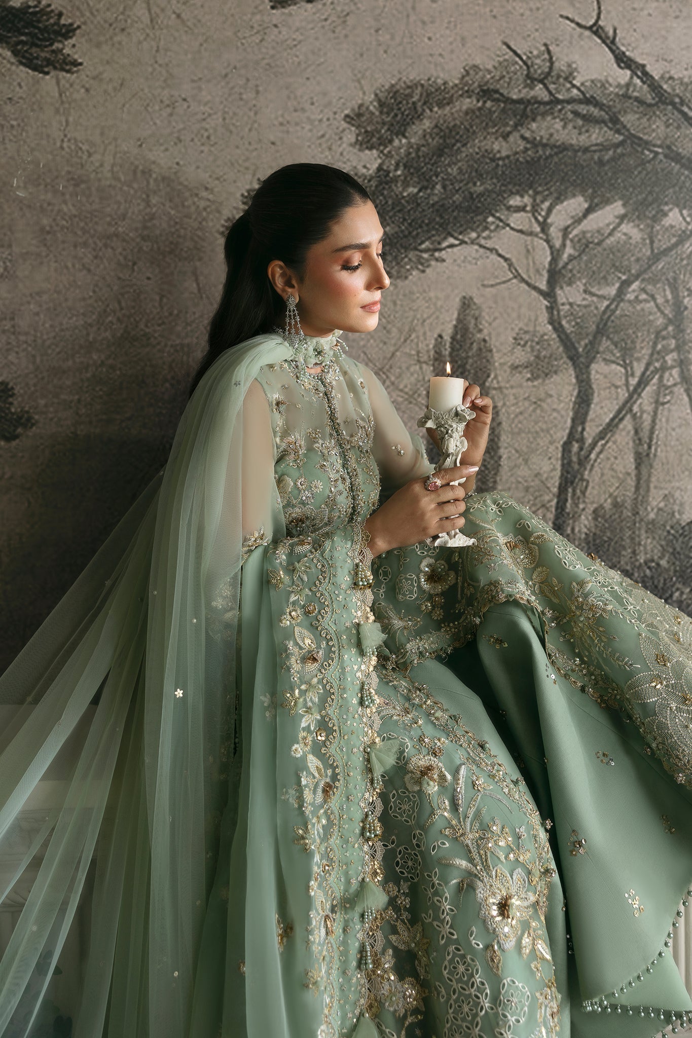 Elan | Wedding Festive 24 | SEA OF SERENITY (EC24-06) XL Mint Green Poly Organza