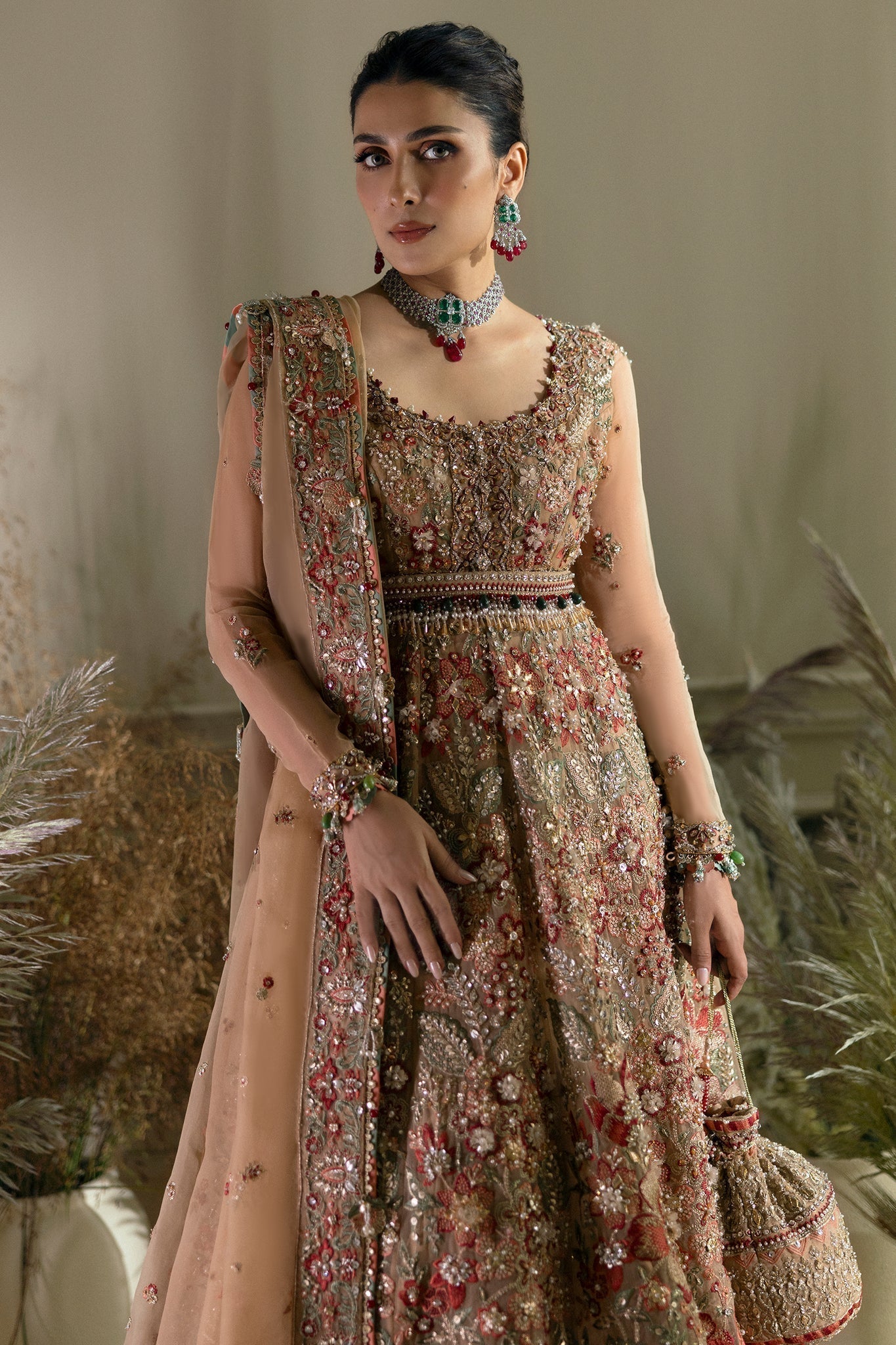 Elan | Wedding Festive 24 | MAHARANI (EC24-04) L Beige Poly Organza