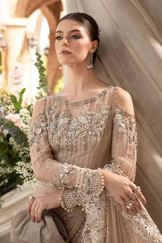 Maria B | Mbroidered Fabrics 2024 | BD-2801 - Pakistani Designer Dress - by Maria B | Type: Bridal - 100% Original at Saira Sultan