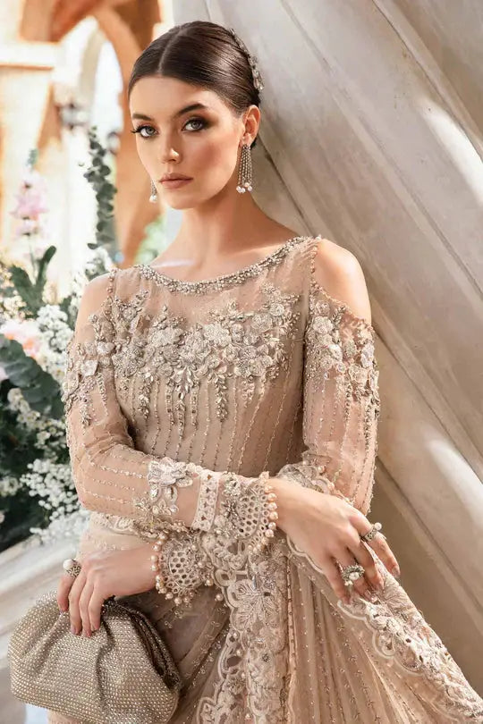 Maria B | Mbroidered Fabrics 2024 | BD-2801 - Pakistani Designer Dress - by Maria B | Type: Bridal - 100% Original at Saira Sultan