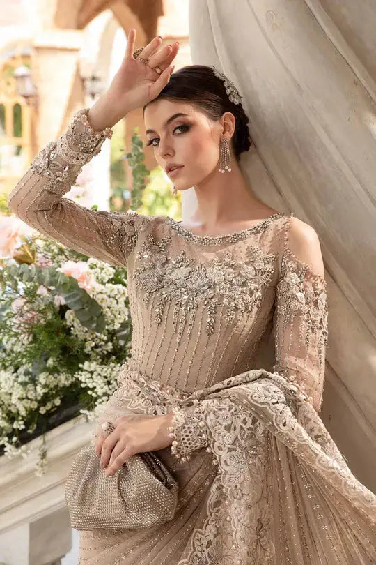 Maria B | Mbroidered Fabrics 2024 | BD-2801 - Pakistani Designer Dress - by Maria B | Type: Bridal - 100% Original at Saira Sultan