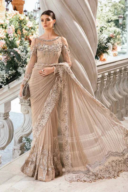 Maria B | Mbroidered Fabrics 2024 | BD-2801 - Pakistani Designer Dress - by Maria B | Type: Bridal - 100% Original at Saira Sultan