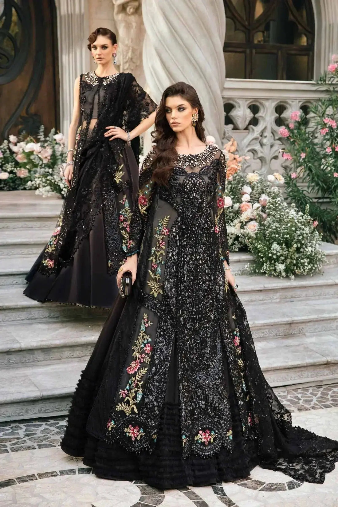 Maria B | Mbroidered Fabrics 2024 | BD-2802 - Pakistani Designer Dress - by Maria B | Type: Bridal - 100% Original at Saira Sultan