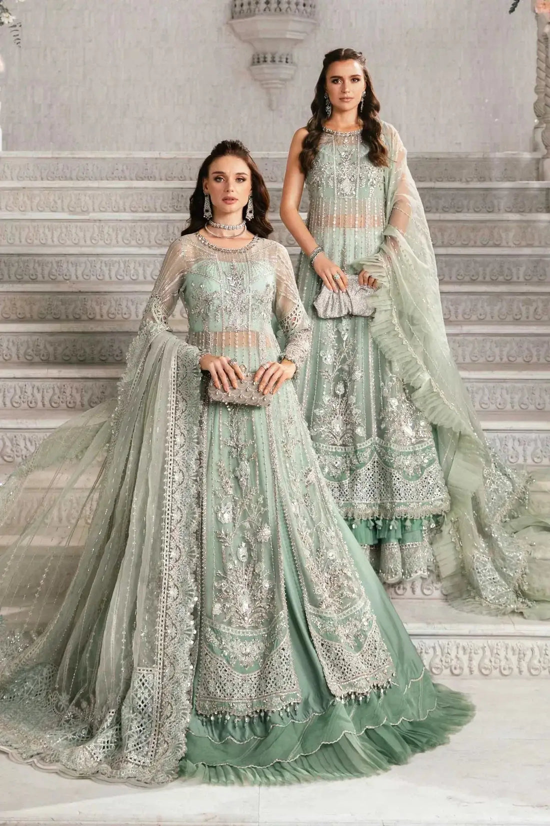 Maria B | Mbroidered Fabrics 2024 | BD-2803 - Pakistani Designer Dress - by Maria B | Type: Bridal - 100% Original at Saira Sultan