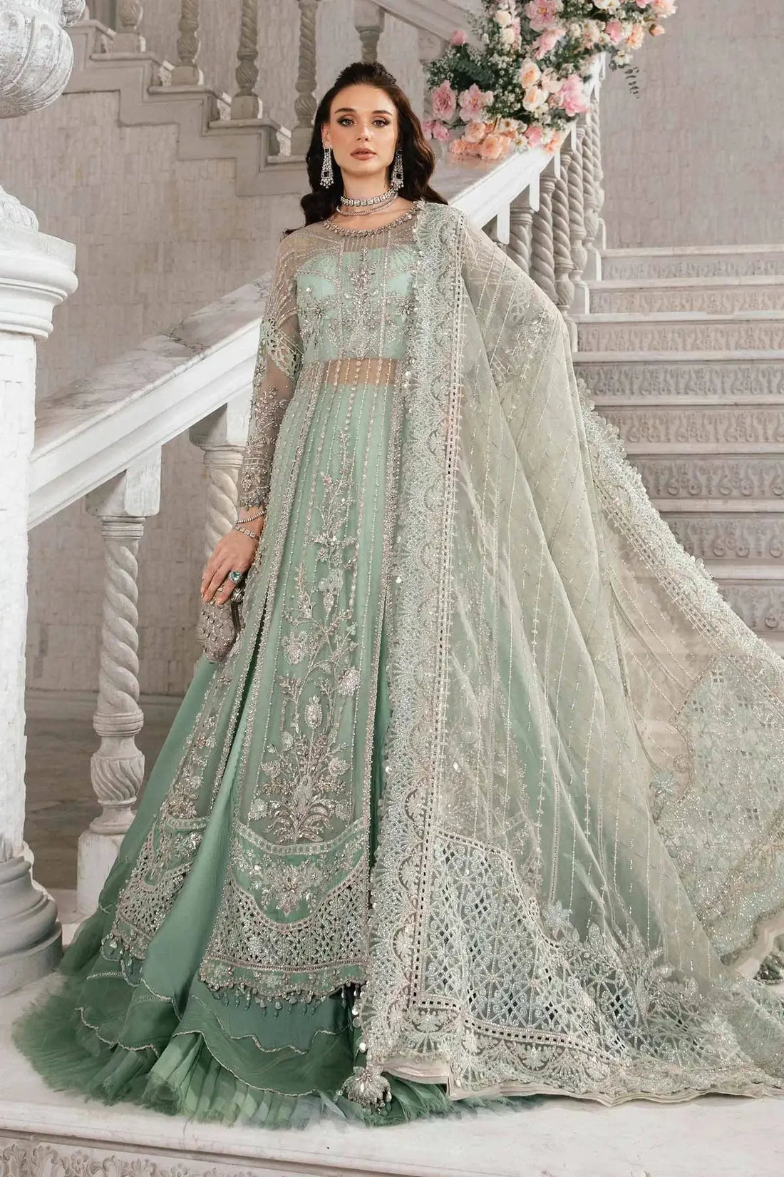 Maria B | Mbroidered Fabrics 2024 | BD-2803 - Pakistani Designer Dress - by Maria B | Type: Bridal - 100% Original at Saira Sultan