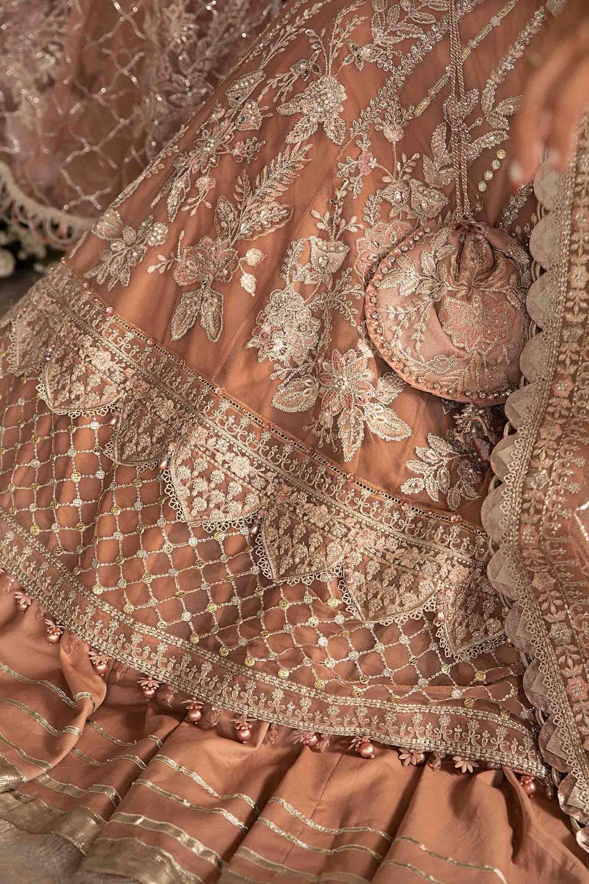 Maria B | Mbroidered Fabrics 2024 | BD-2804 - Pakistani Designer Dress - by Maria B | Type: Bridal - 100% Original at Saira Sultan