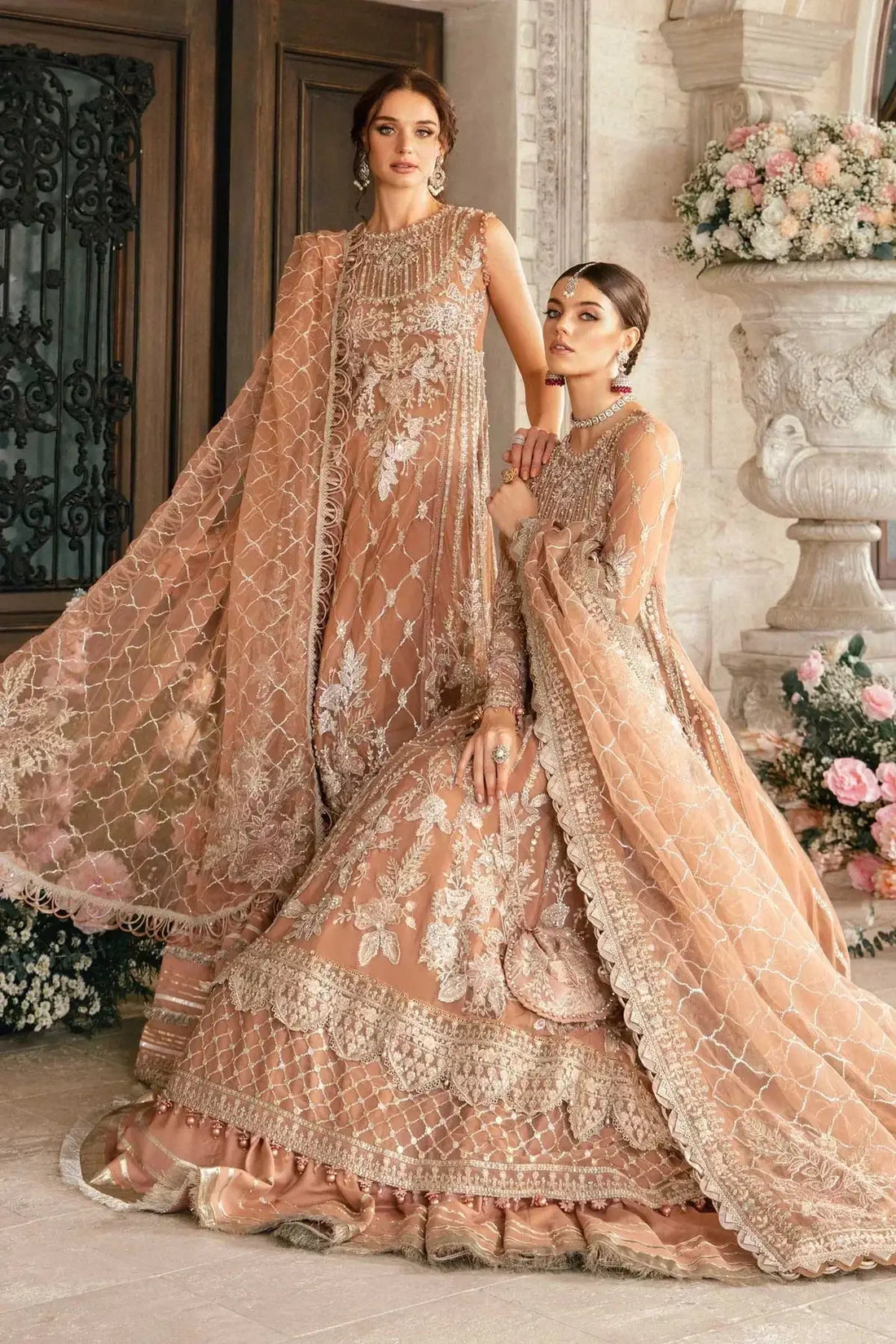 Maria B | Mbroidered Fabrics 2024 | BD-2804 - Pakistani Designer Dress - by Maria B | Type: Bridal - 100% Original at Saira Sultan