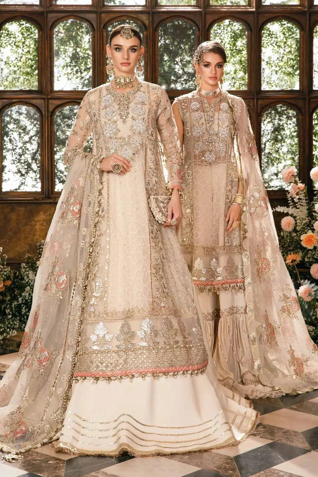 Maria B | Mbroidered Fabrics 2024 | BD-2805 - Pakistani Designer Dress - by Maria B | Type: Bridal - 100% Original at Saira Sultan