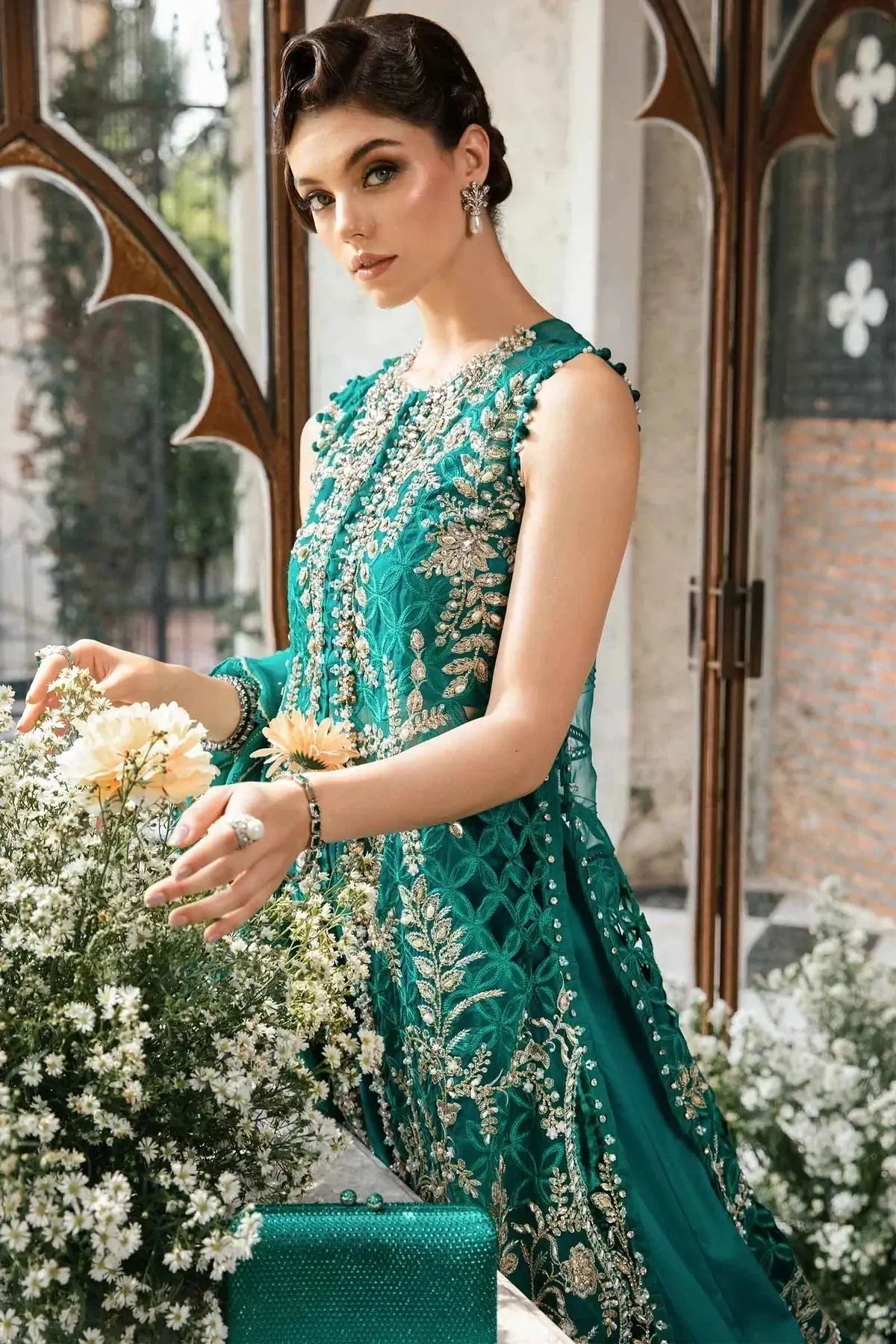 Maria B | Mbroidered Fabrics 2024 | BD-2806 - Pakistani Designer Dress - by Maria B | Type: Bridal - 100% Original at Saira Sultan