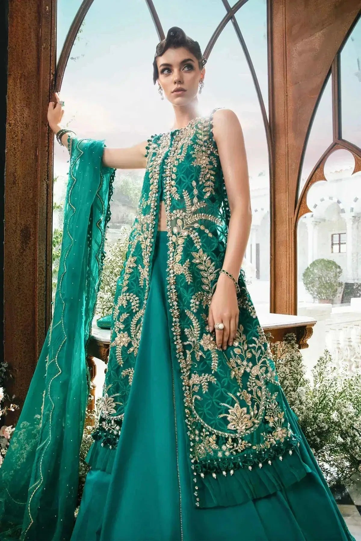 Maria B | Mbroidered Fabrics 2024 | BD-2806 - Pakistani Designer Dress - by Maria B | Type: Bridal - 100% Original at Saira Sultan