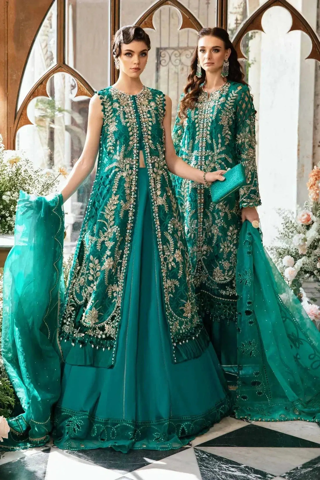 Maria B | Mbroidered Fabrics 2024 | BD-2806 - Pakistani Designer Dress - by Maria B | Type: Bridal - 100% Original at Saira Sultan