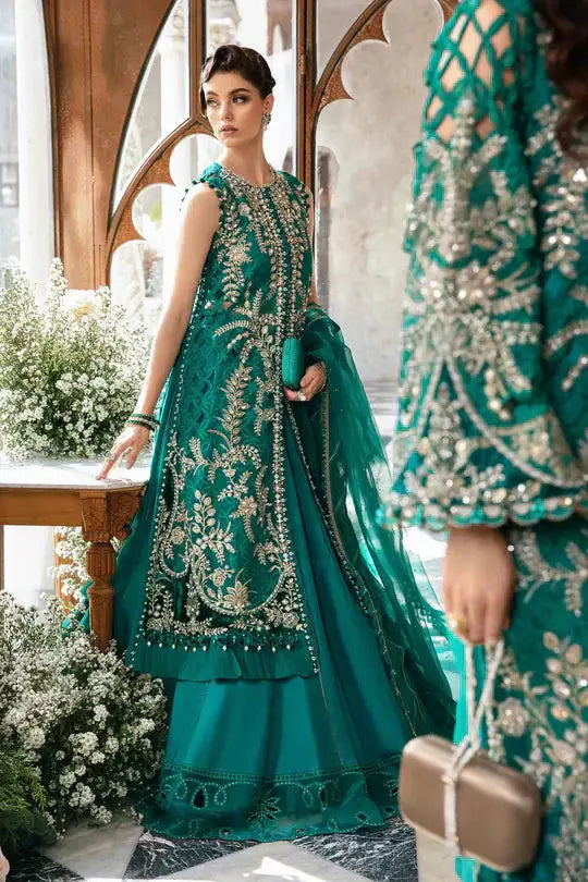 Maria B | Mbroidered Fabrics 2024 | BD-2806 - Pakistani Designer Dress - by Maria B | Type: Bridal - 100% Original at Saira Sultan