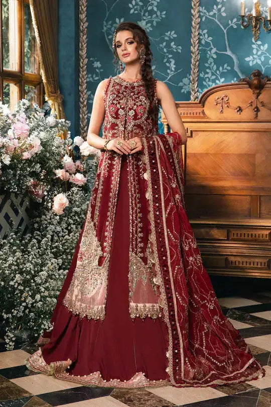 Maria B | Mbroidered Fabrics 2024 | BD-2807 - Pakistani Designer Dress - by Maria B | Type: Bridal - 100% Original at Saira Sultan