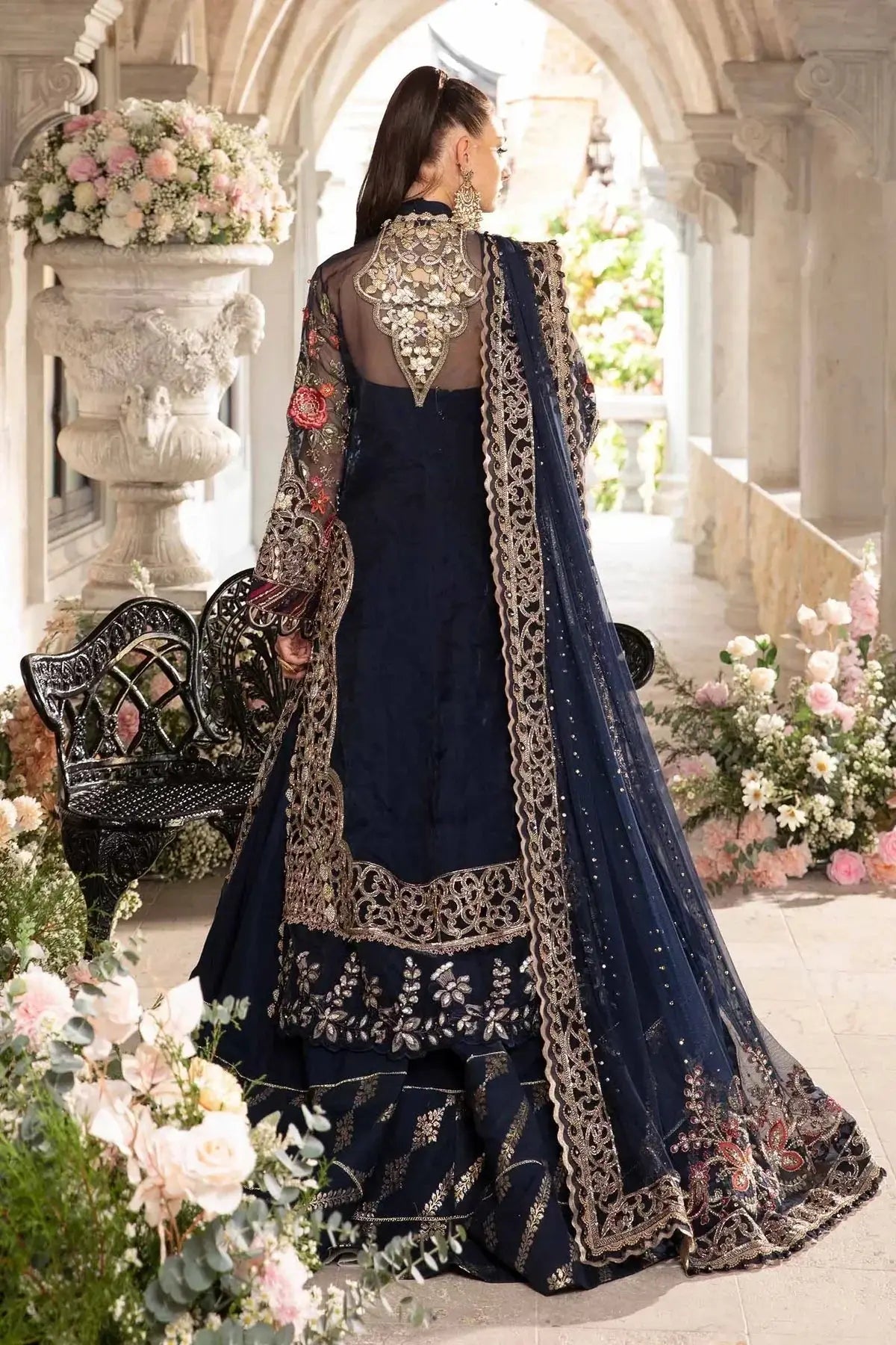 Maria B | Mbroidered Fabrics 2024 | BD-2808 - Pakistani Designer Dress - by Maria B | Type: Bridal - 100% Original at Saira Sultan