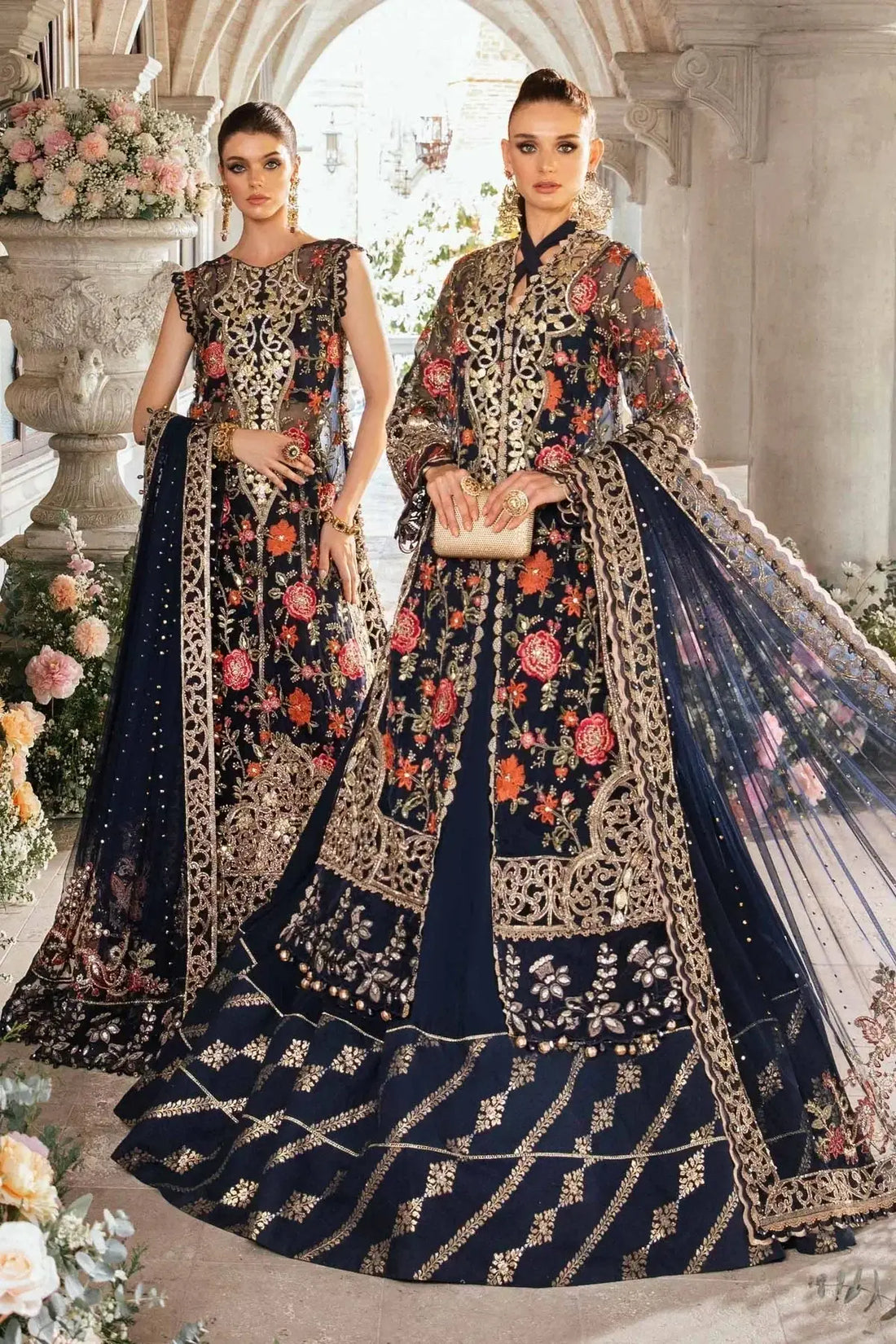 Maria B | Mbroidered Fabrics 2024 | BD-2808 - Pakistani Designer Dress - by Maria B | Type: Bridal - 100% Original at Saira Sultan