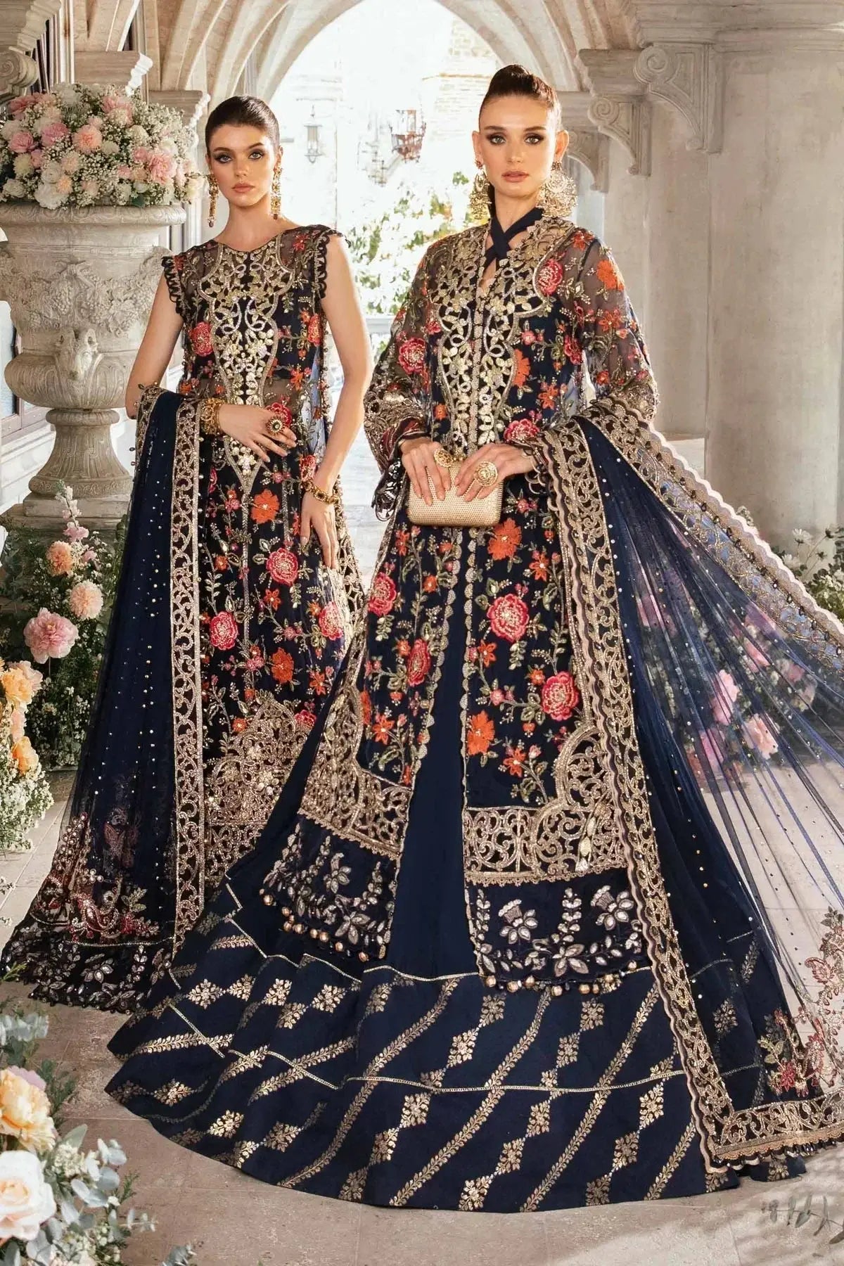 Maria B | Mbroidered Fabrics 2024 | BD-2808 - Pakistani Designer Dress - by Maria B | Type: Bridal - 100% Original at Saira Sultan