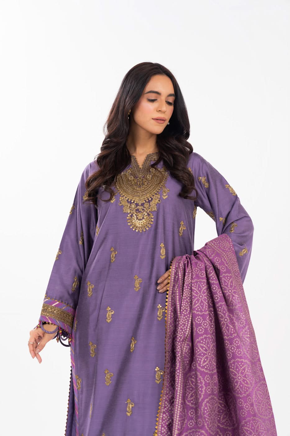 Al Karam | Festive Summer 25 | A-06 L Mauve Silk