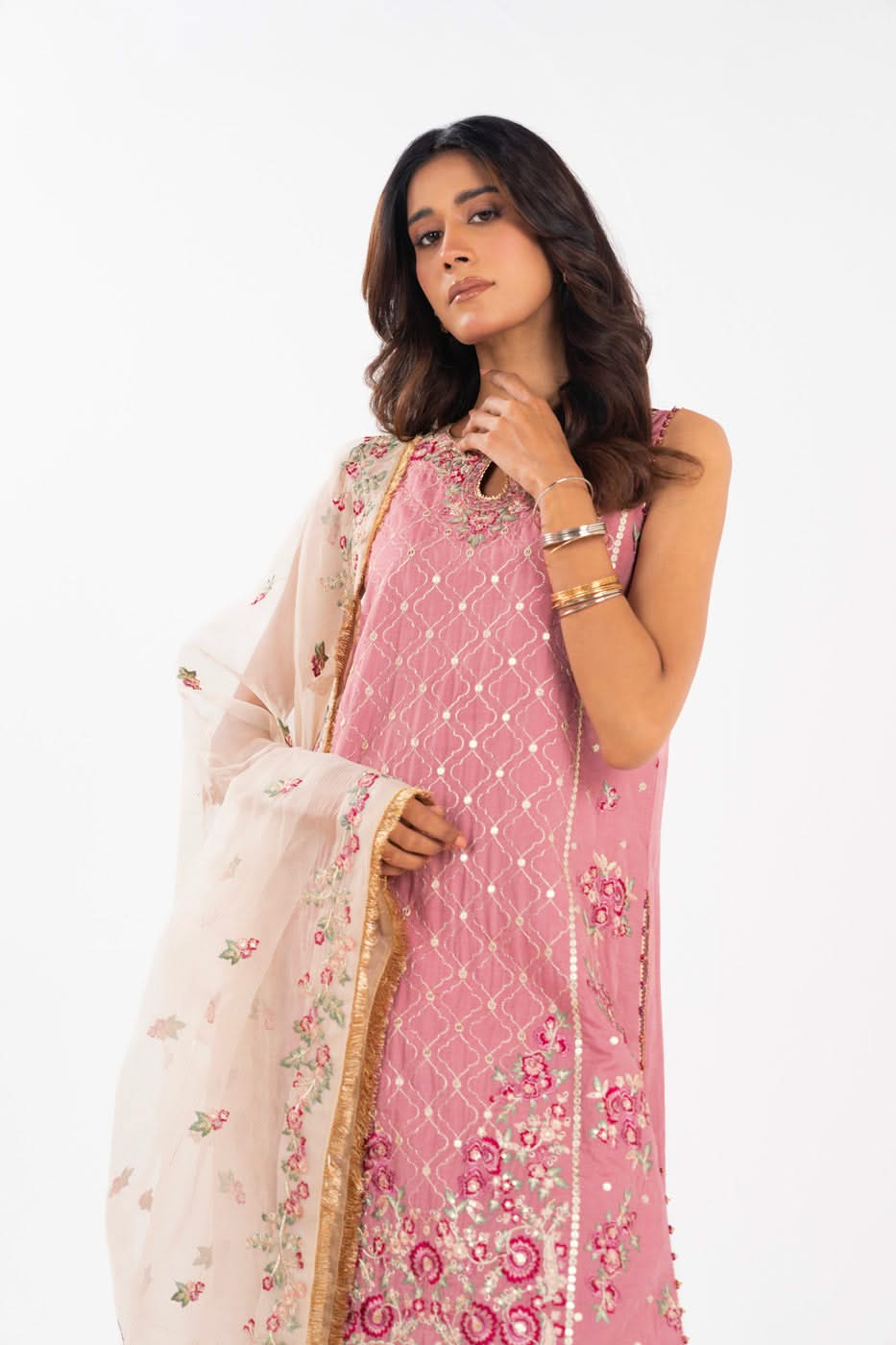 Al Karam | Festive Summer 25 | A-07 L Salmon Pink Cotton Silk
