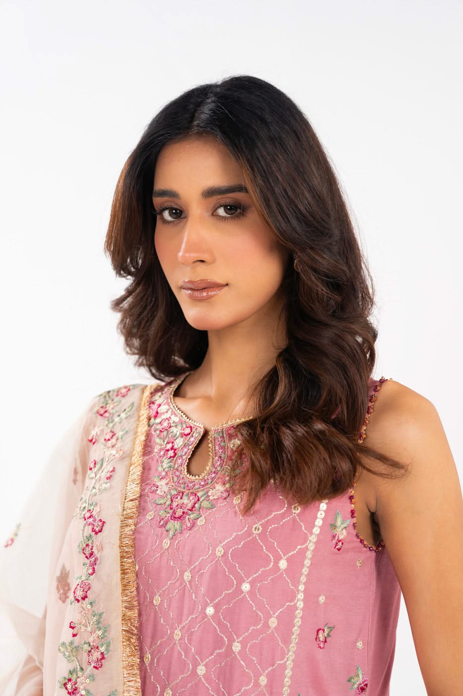 Al Karam | Festive Summer 25 | A-07 M Salmon Pink Cotton Silk