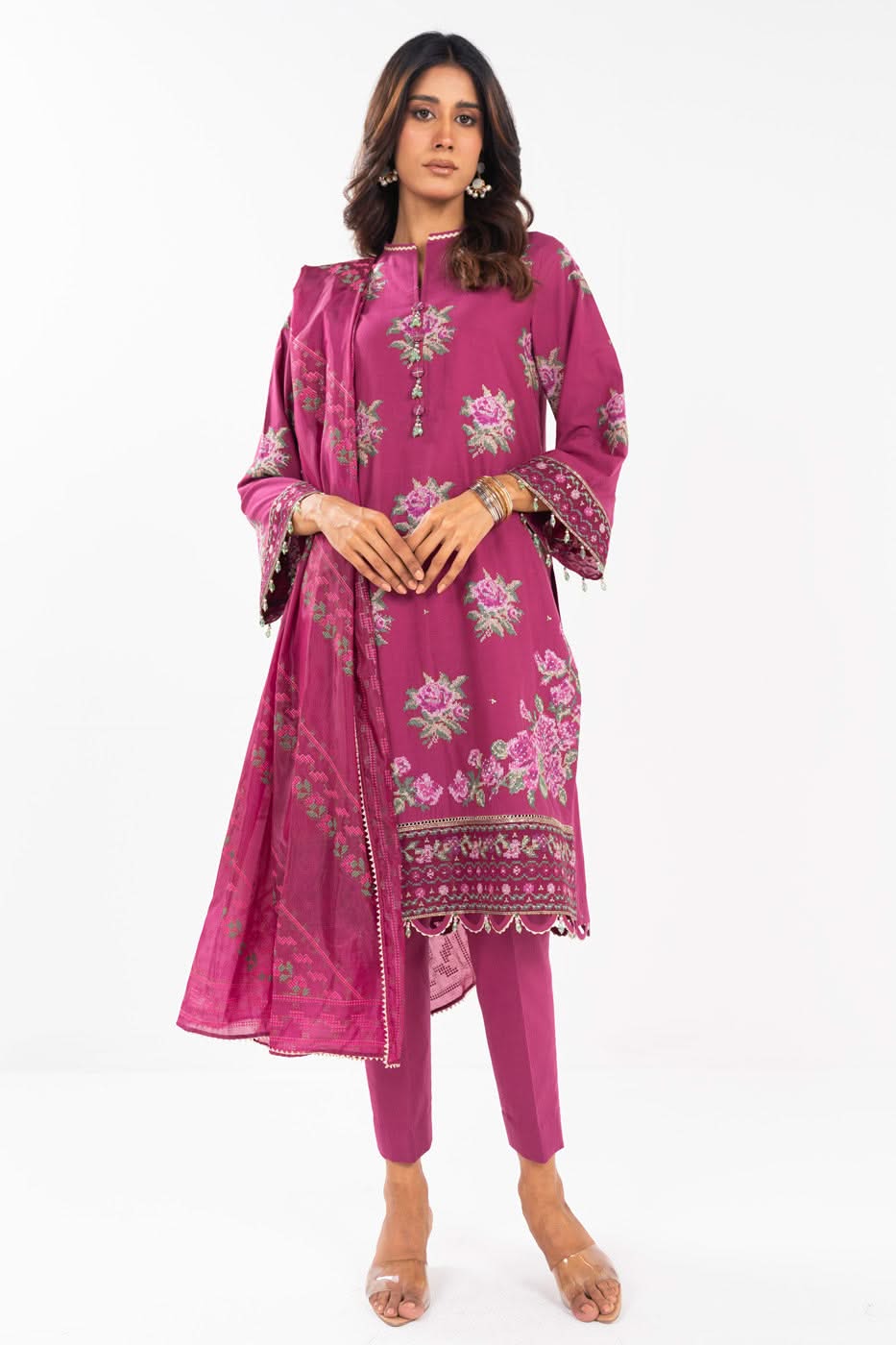 Al Karam | Festive Summer 25 | A-11 XS Magenta Lawn