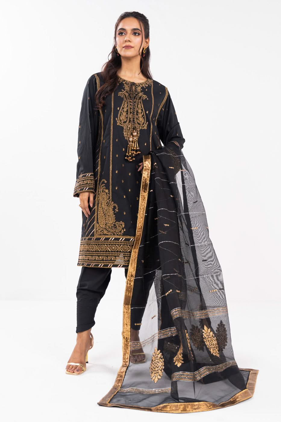 Al Karam | Festive Summer 25 | A-01 XS Black Lawn
