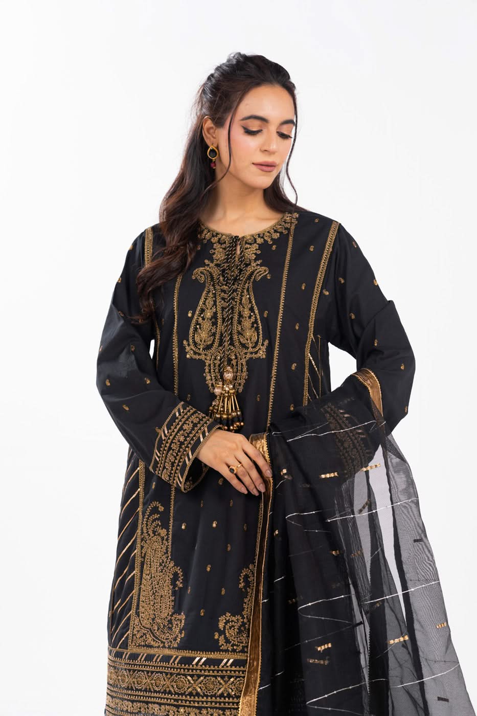 Al Karam | Festive Summer 25 | A-01 L Black Lawn