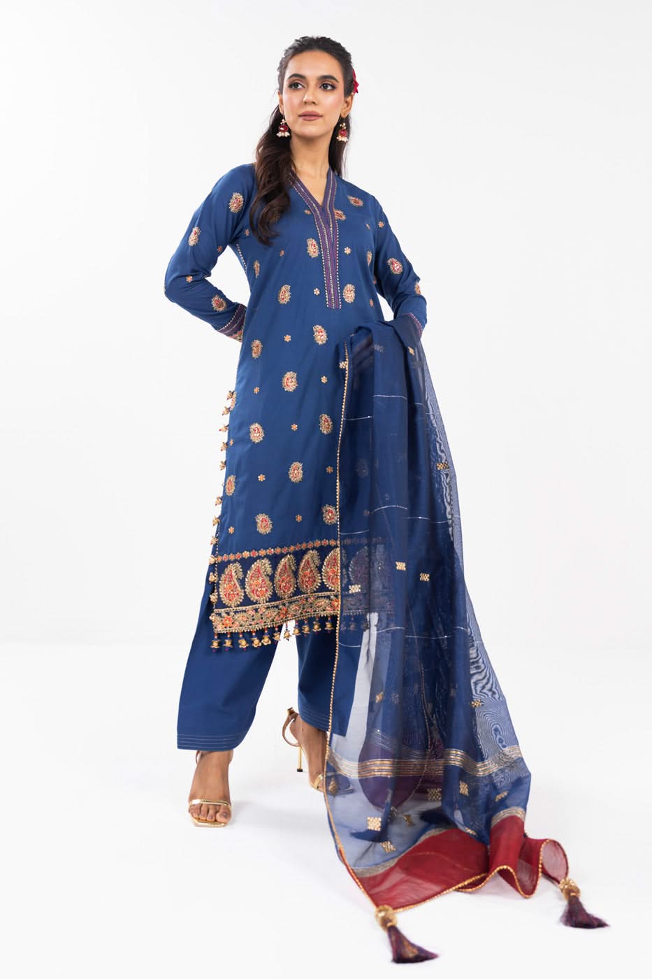 Al Karam | Festive Summer 25 | A-02 XS Cobalt Blue Lawn