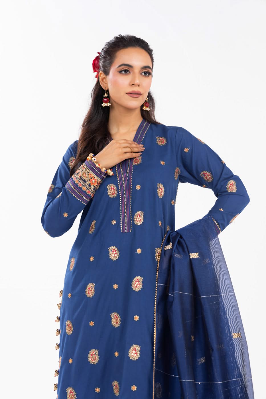 Al Karam | Festive Summer 25 | A-02 L Cobalt Blue Lawn