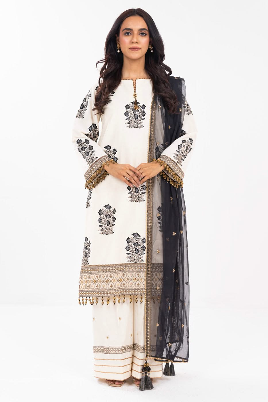 Al Karam | Festive Summer 25 | A-15 XS Ivory Cotton Silk