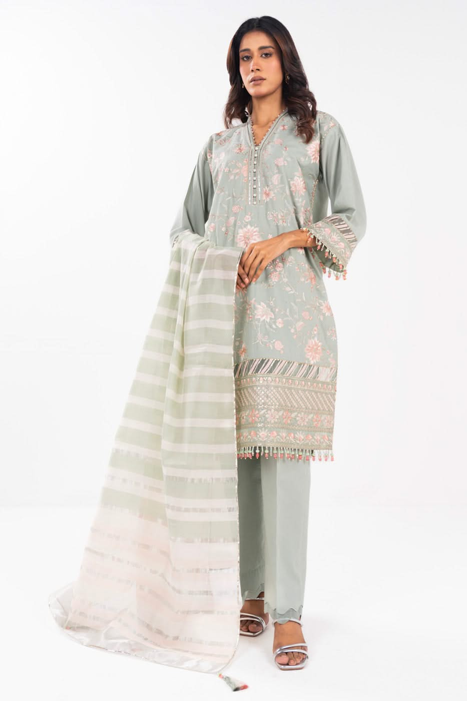 Al Karam | Festive Summer 25 | A-16 XS Light Gray Lawn