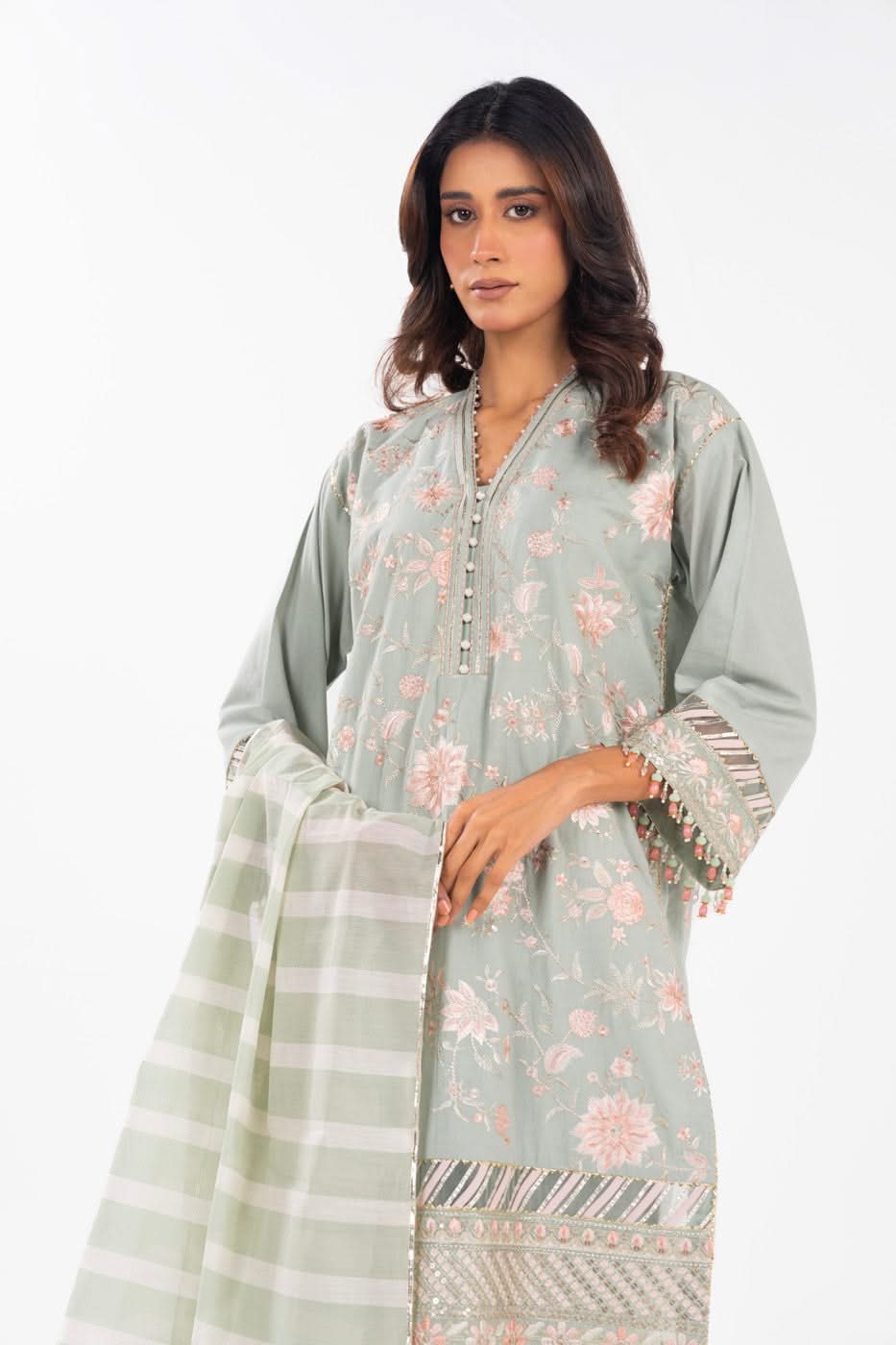 Al Karam | Festive Summer 25 | A-16 L Light Gray Lawn