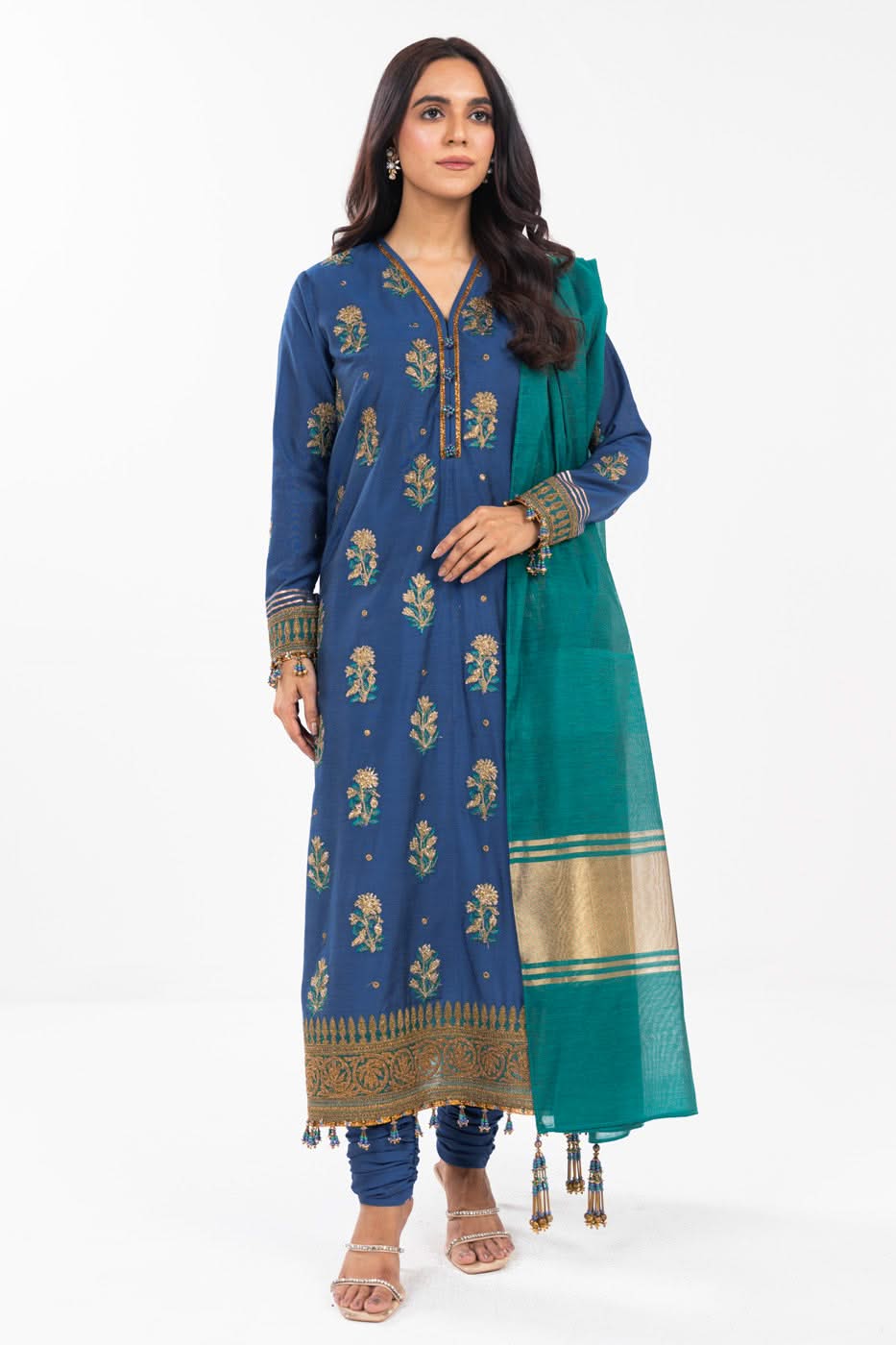 Al Karam | Festive Summer 25 | A-04 XS Cobalt Blue Lawn