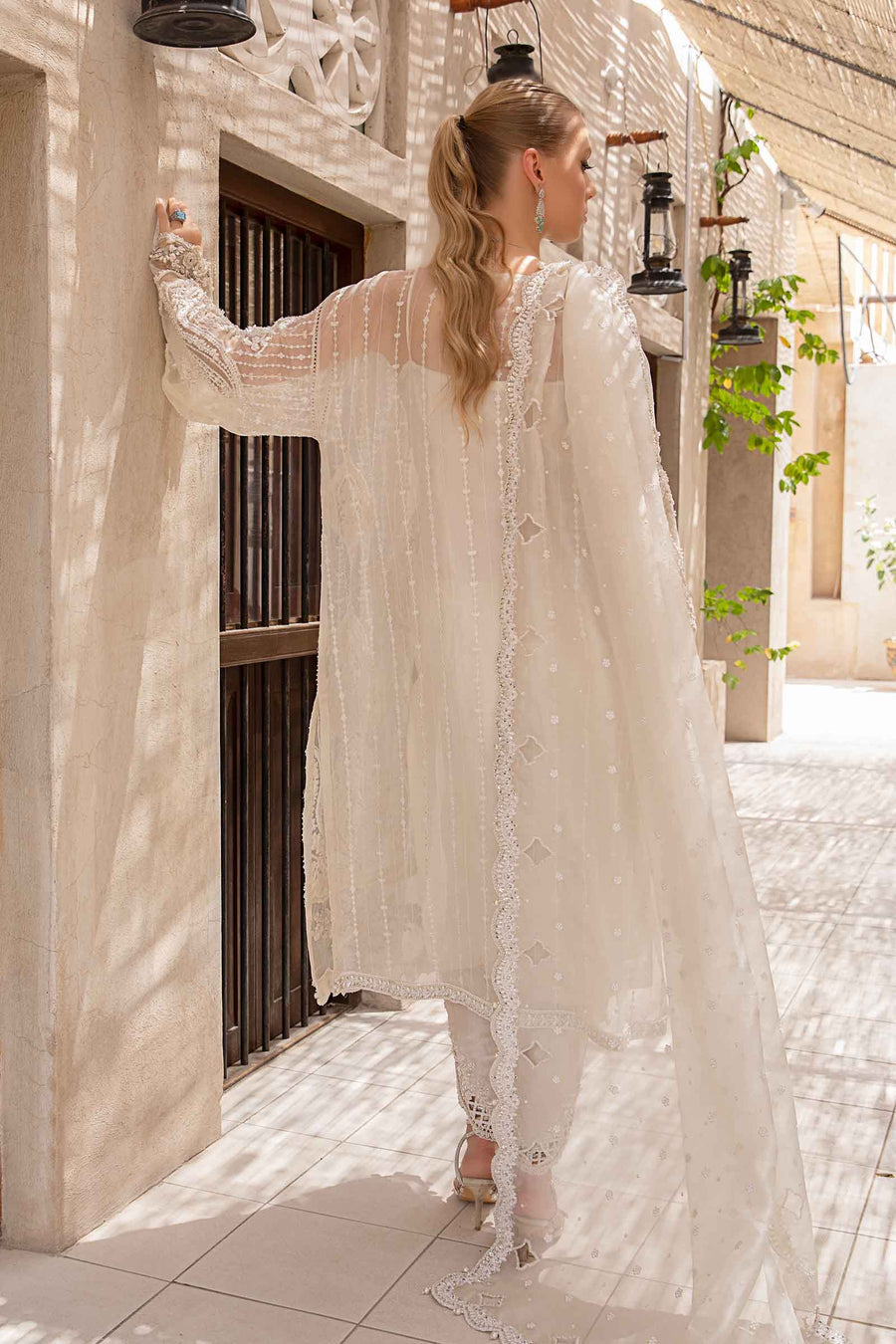 Maria B | Bridal Formals | Pearla XS Off White Pure Organza